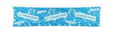 communie banner, blauw