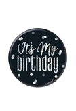 Badge Black & Silver Glitz ''It's My Birthday''