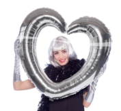 Ballon hart fotoframe zilver