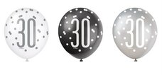 Ballonnen Black & Silver Glitz ''30''