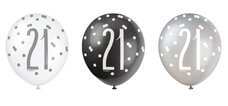 Ballonnen Black & Silver Glitz ''21''