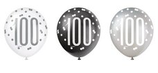 Ballonnen Black & Silver Glitz ''100''