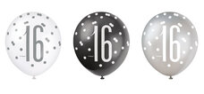 Ballonnen Black & Silver Glitz ''16''