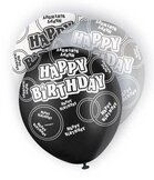 Ballonnen Black Glitz ''Happy Birthday''