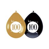 Ballonnen festive gold 100 jaar - 12 inch 30 cm - 6 stuks