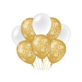 Ballonnen goud/wit 40 jaar