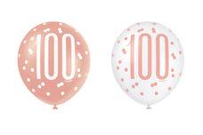 Ballonnen Rose Gold Glitz ''100''