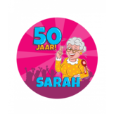 Bierviltjes cartoon Sarah 50 jaar