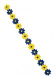 Bloemetjesband geel blauw