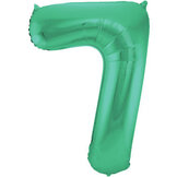 Cijfer ballon voor helium 0 t/m 9 groen metallic mat, per stuk