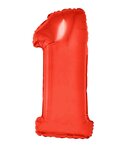 Cijfer ballon voor helium 0 t/m 9 rood, per stuk