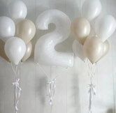 Cijfer ballon voor helium 0 t/m 9 wit, per stuk