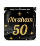 Classy party decoration signs - Huldeschild Abraham 50