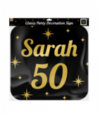 Classy party decoration signs - Huldeschild Sarah 50