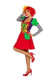 Clown pipo dame jurk rood groen paars