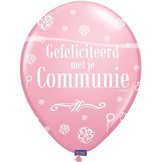 Communie ballon roze ca 16inch.