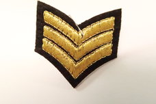 Embleem sergeant streep, klein, lurex/ goud