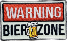 Embleem 'Warning Bier Zone'
