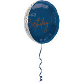 Folieballon Happy Birthday Elegant True Blue