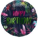 Folieballon Happy Birthday Neon Tropical - 45cm