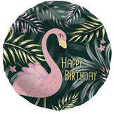 Folieballon Happy Birthday Tropical Flamingo - 45cm