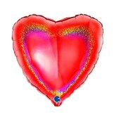Folieballon hart glitter rood 91cm