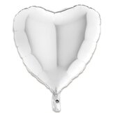 Folieballon hart wit 46cm