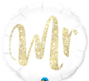 Folieballon Mr, glitter/goud