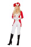 Garde hofdame musketier jas en broek rood wit