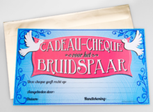 Gift Cheque voor het Bruidspaar