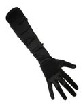 Handschoenen satijn zwart 48 cm