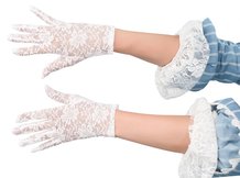 Handschoenen wit, kant