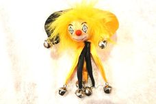 tijdelijk uitverkocht Harlekijn broche Carnaval of feest met belletjes zwart geel