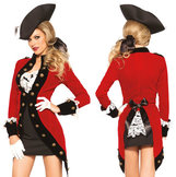 Jas, jurk, Rood Rebel, markies of piraat verkleedkleding