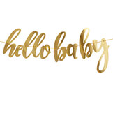 Letterslinger 'Hello Baby' goud