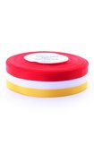 Oeteldonk lint rood/wit/geel 25 mtr op rol 25 mm
