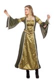 Middeleeuwse jurk groen, lady Burcht, renaissance kostuum, middeleeuws