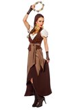 Middeleeuwse jurk bruin, boerin, kostuum, zigeuner, middeleeuws