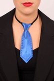 Mini stropdas blauw met diamantjes