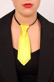 Mini stropdas geel met diamantjes