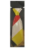 Mini stropdas rood geel wit met strass stenen oeteldonk