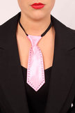 Mini stropdas roze met strass stenen,