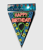 Neon Party flag - Happy birthday