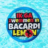 Strijk embleem ' ik ga zwemmen in Bacardi Lemon' Oeteldonk,