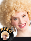 Pruik Afro blond