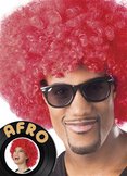 Pruik Afro rood