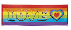Rainbow love, hart bannervlag