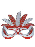 Rugembleem masker rood/wit Brabant, Malse Arckeldurp