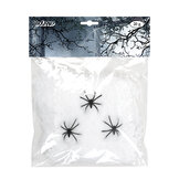Spinnenweb wit met spinnen - 100g
