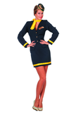 Stewardess outfit jasje, rok, sjaal en petje
